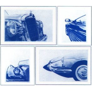 En sats stentryck med fyra motiv