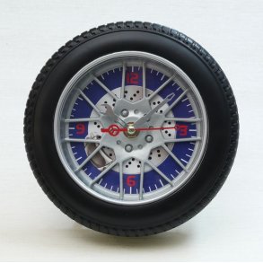 Däcksklocka med fälg [blå bakgrund]