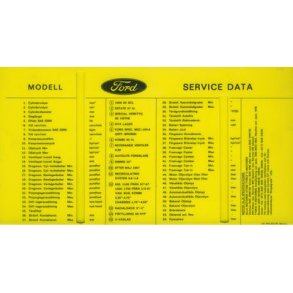 FORD TRANSIT, D- och K-SERIEN Service Data