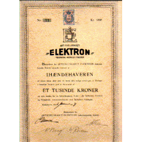 ELEKTRON, TEKNISK-KEMISK FABRIK AS [1917]