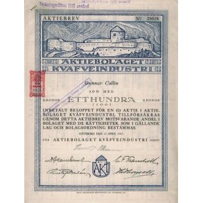 KVÄFVEINDUSTRI, AKTIEBOLAGET [1917-1918]