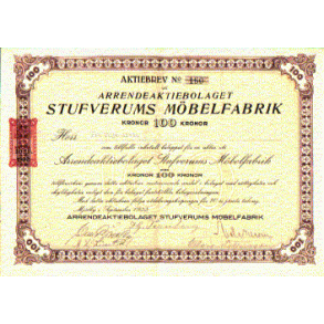 STUFVERUMS MÖBELFABRIK, ARRENDE AB [1922]