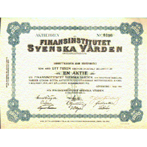 SVENSKA VÄRDEN AB, FINANSINSTITUTET [1920]
