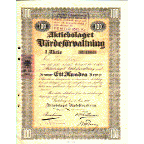 VÄRDEFÖRVALTNING, AKTIEBOLAGET [1918]