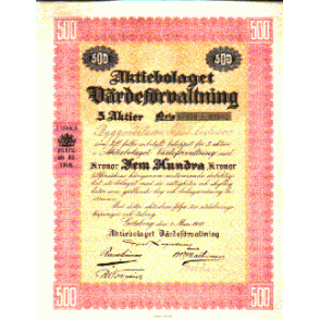 VÄRDEFÖRVALTNING, AKTIEBOLAGET [1918]