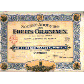 FRUITS COLONIAUX, SOCIETE ANONYME LES [1930]