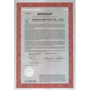 HONDA MOTOR CO., LTD. [1989]