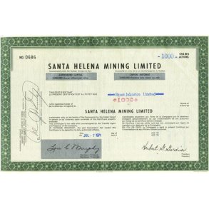 SANTA HELENA MINING LIMITED [1971-1972]