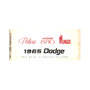 1965 DODGE Polara, 880 & Monaco