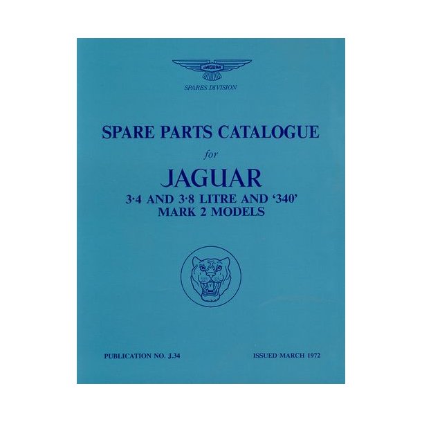 Mk II 3.4, 3.8 &amp; 340 Spare Parts Catalogue 1959-1969