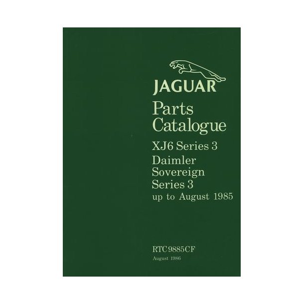 XJ6 Series 3 1980-1986 Parts Catalogue