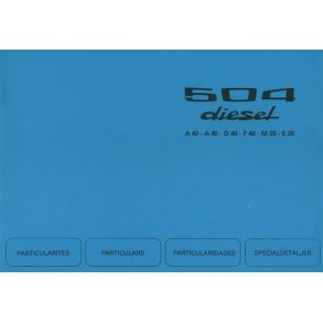 PEUGEOT 504 Diesel [Tryckt 1978]