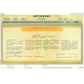 SAAB-SCANIA AKTIEBOLAG [aktiebrev]