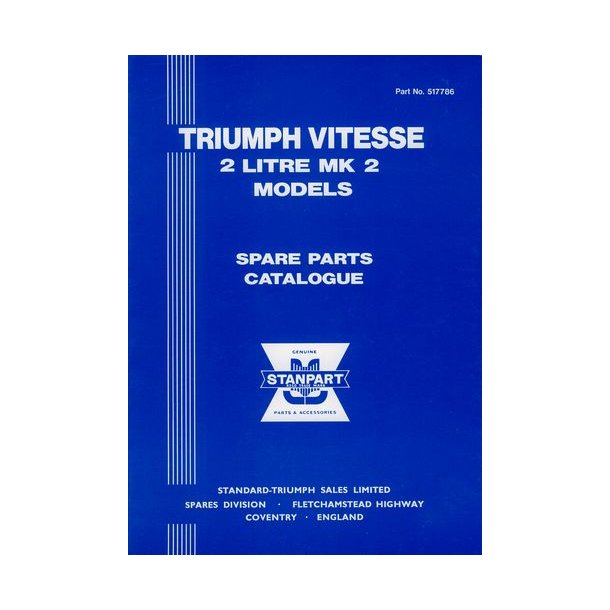 TRIUMPH VITESSE 2-Litre Mk 2 Parts Catalogue