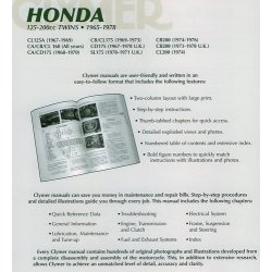 HONDA 125-200 cc Twins 1965-1978