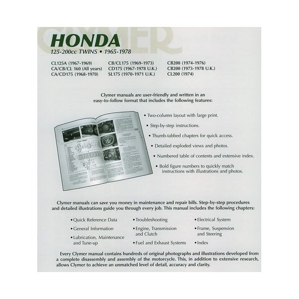 HONDA 125-200 cc Twins 1965-1978
