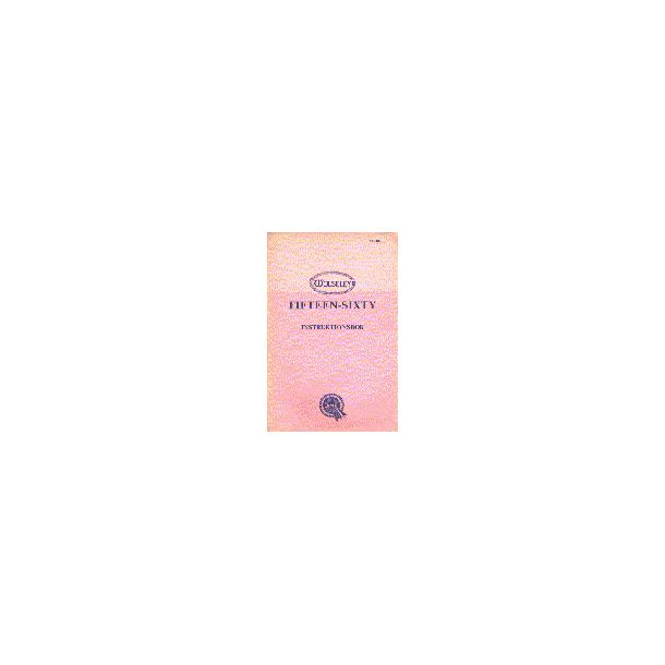WOLSELEY 15/60 [Fifteen-Sixty] Driver's Handbook
