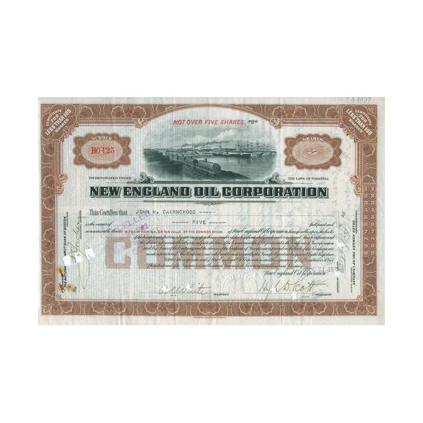NEW ENGLAND OIL COMPANY [1921]