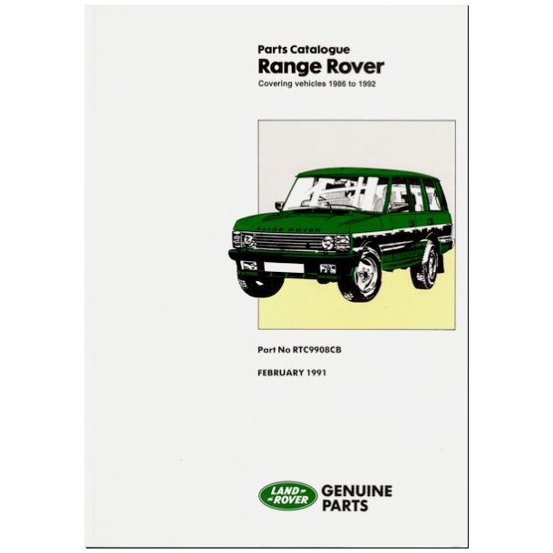 RANGE ROVER Parts Catalogue 1986-1992