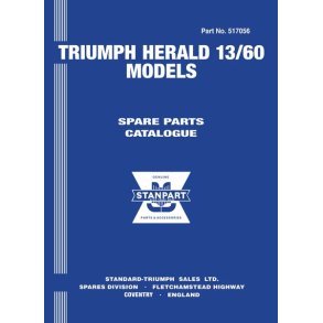 TRIUMPH HERALD 13-60 Models Spare Parts Catalogue