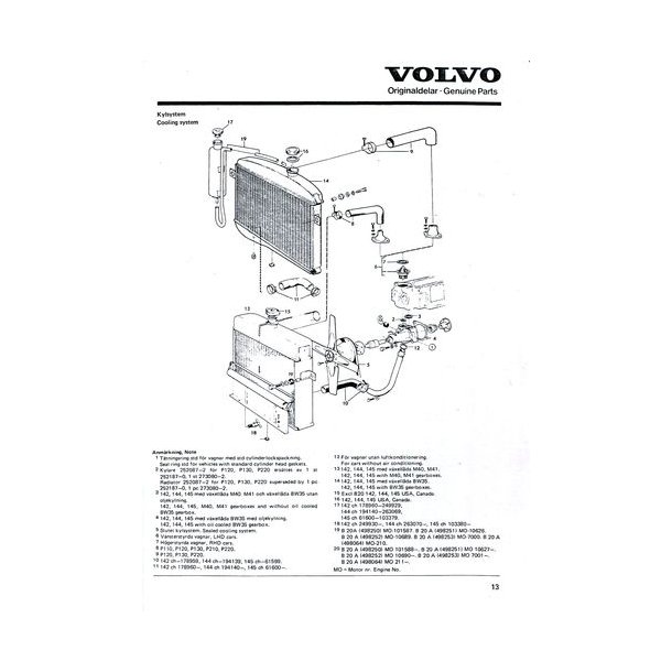VOLVO 1962-1975 Fabrikens reservdelskatalog