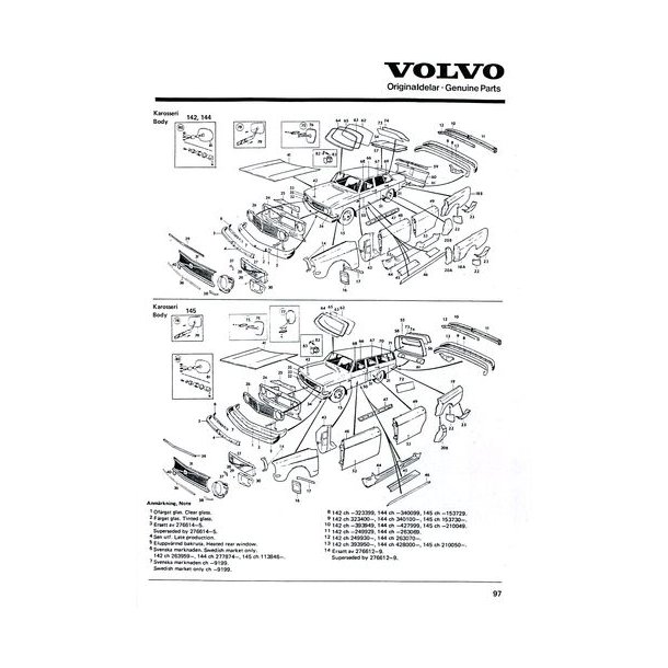 VOLVO 1962-1975 Fabrikens reservdelskatalog